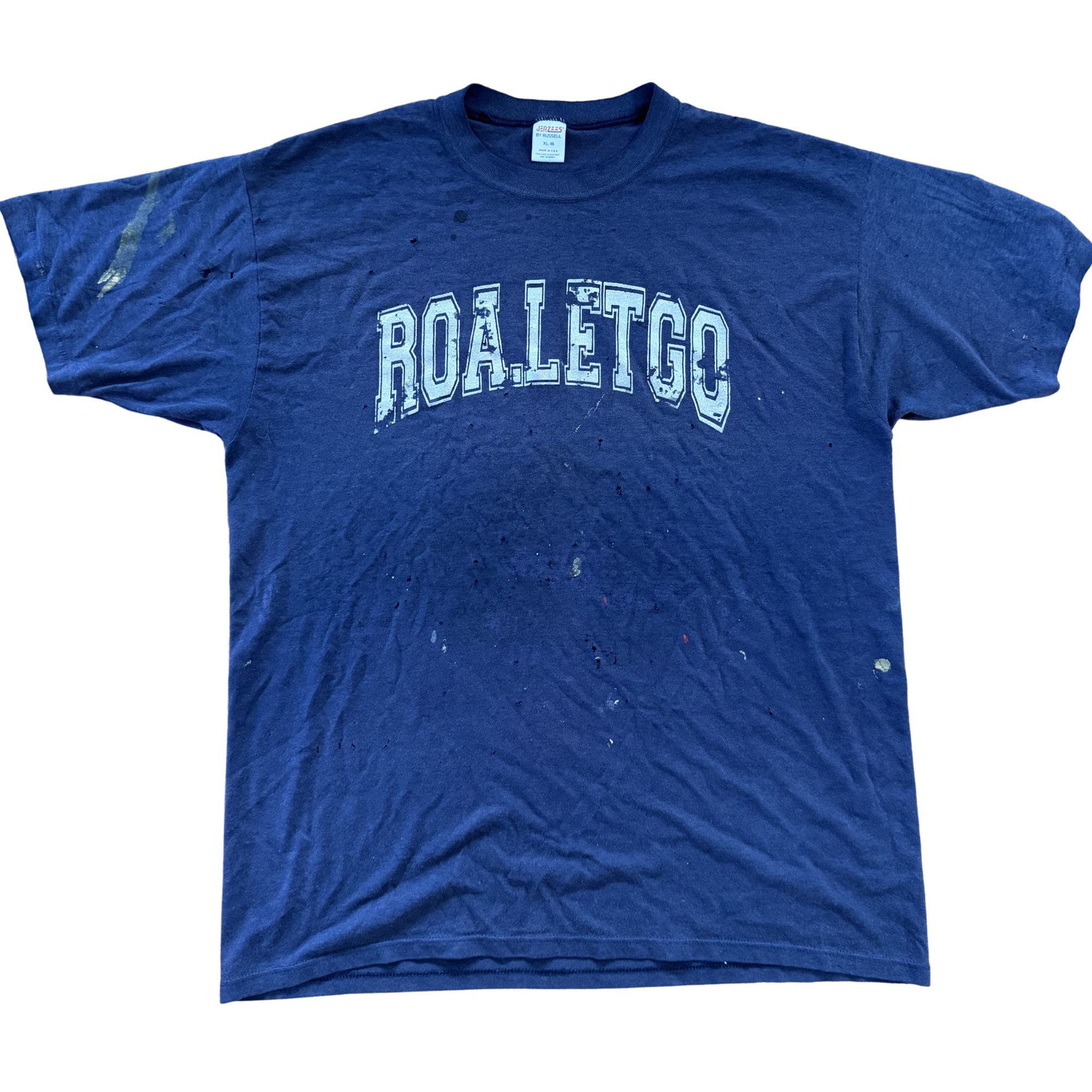 ROA LET.GO 'NAVY SPLATTER' VINTAGE TEE